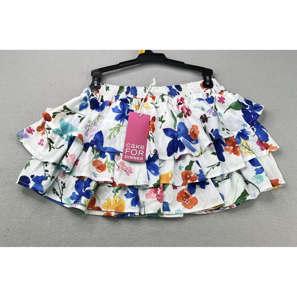Cake For Dinner Womens Medium Laurel Floral Layered Ruffled Mini Skirt NWT